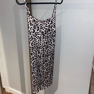 BRANDY MELVILLE black & white leopard slip dress